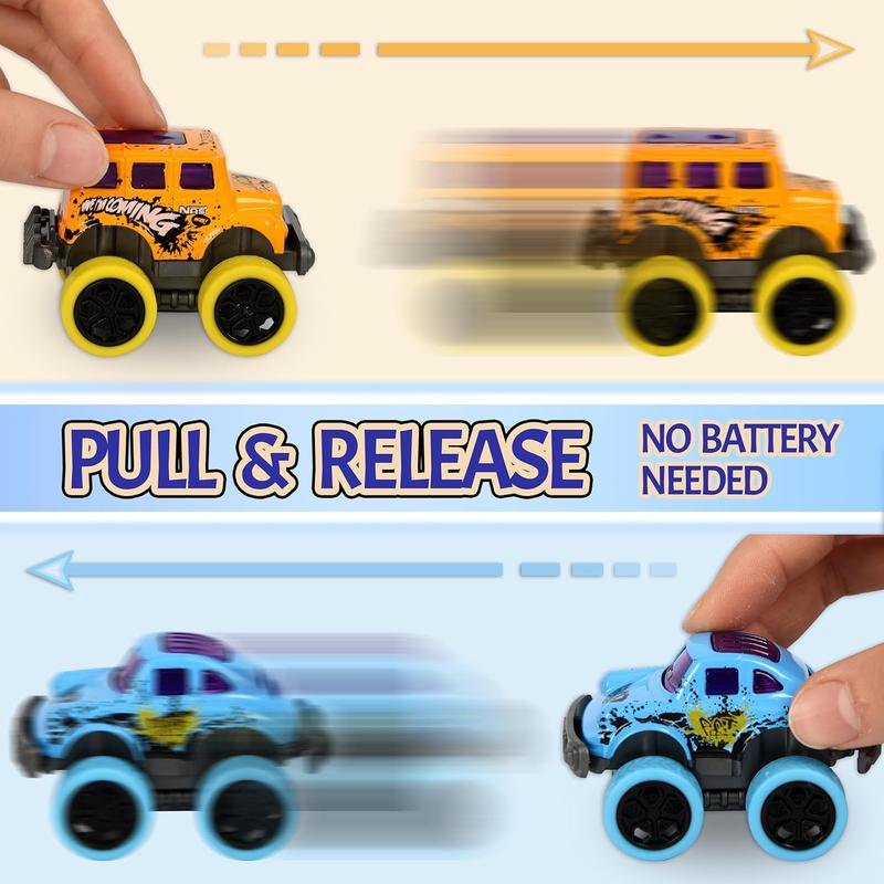 8 Pack Die-cast Mini Monster Truck for Boys and Girls,Pull Back Alloy Trucks Toy,Mini Pull Back Cars,Die-cast Race Cars for Kids Party Favors