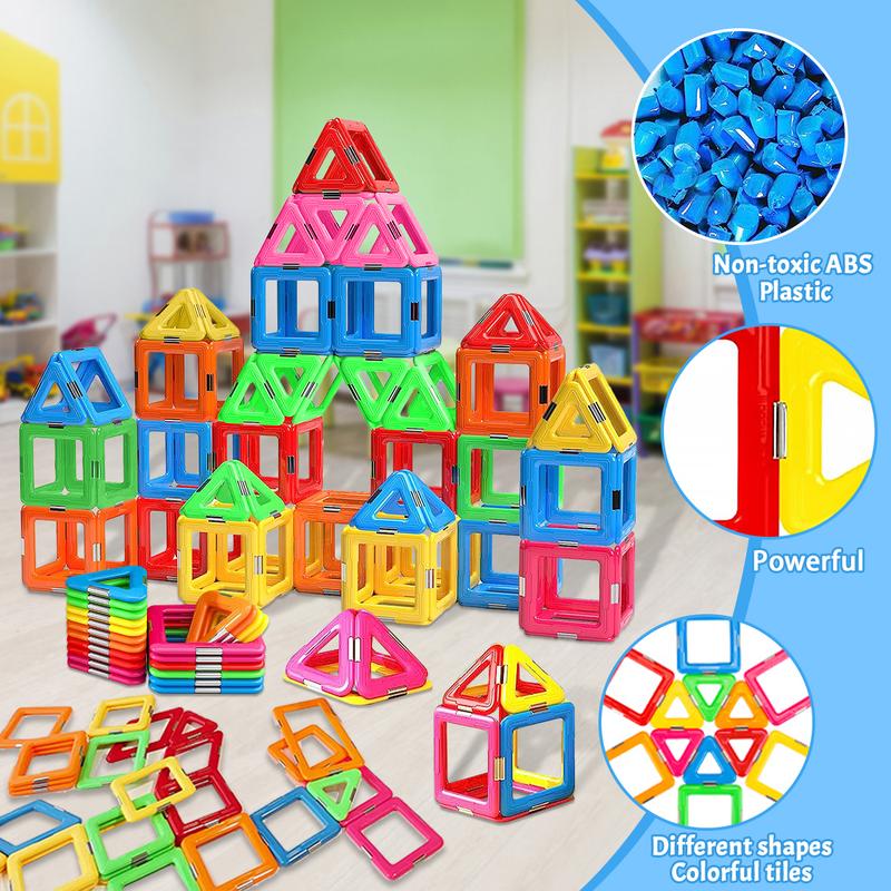 Magnetic Building Blocks Big Size STEM Toys Learning Educational Constructor Set Magnet Toys For Children Toys for Kids Birthday Gifts Magnet Tiles