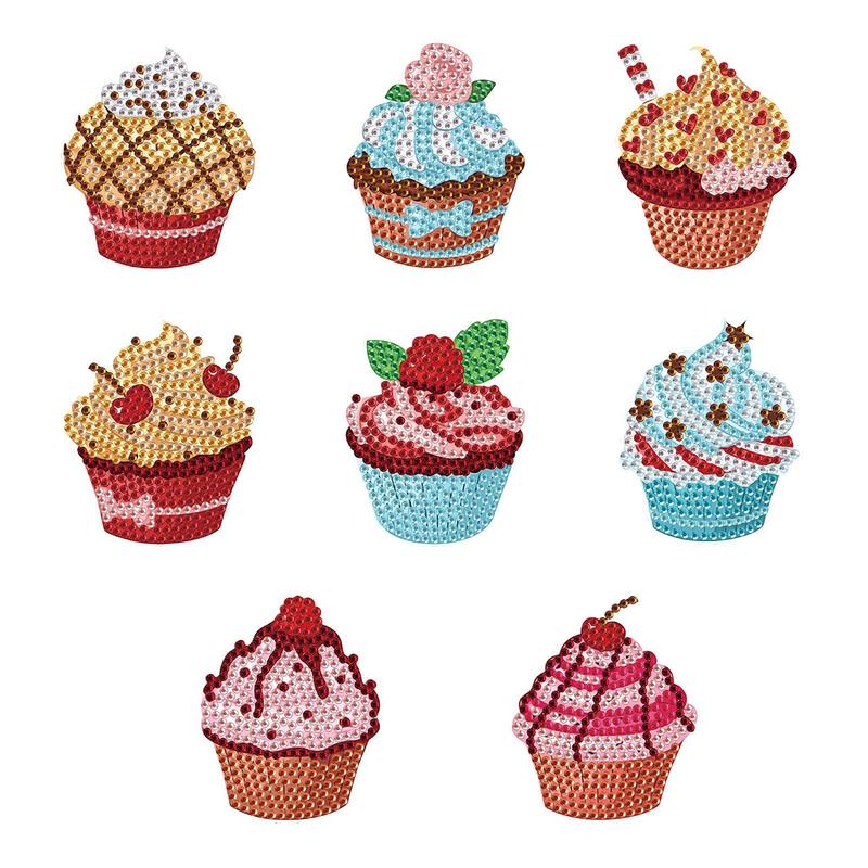 Cupcake Pattern DIY Diamond Art Painting Kit, 8 Counts DIY Diamond Art Painting Kit, DIY Decorative Art Picture for Home Wall Decor