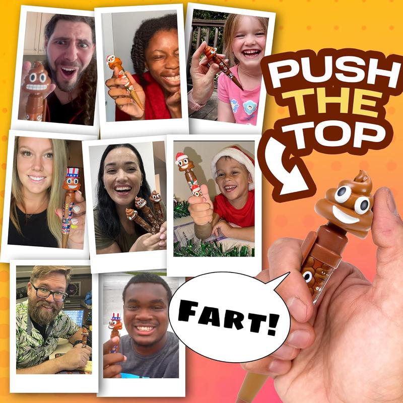 Farting Poop Pen Makes 7 Funny Fart Sounds - Perfect Stocking Stuffers for Kids, Teens & Boys - This Poop Pen Makes Funny Gifts for the Entire Family - Great Fart Pen Gag Gifts with Big Laughs