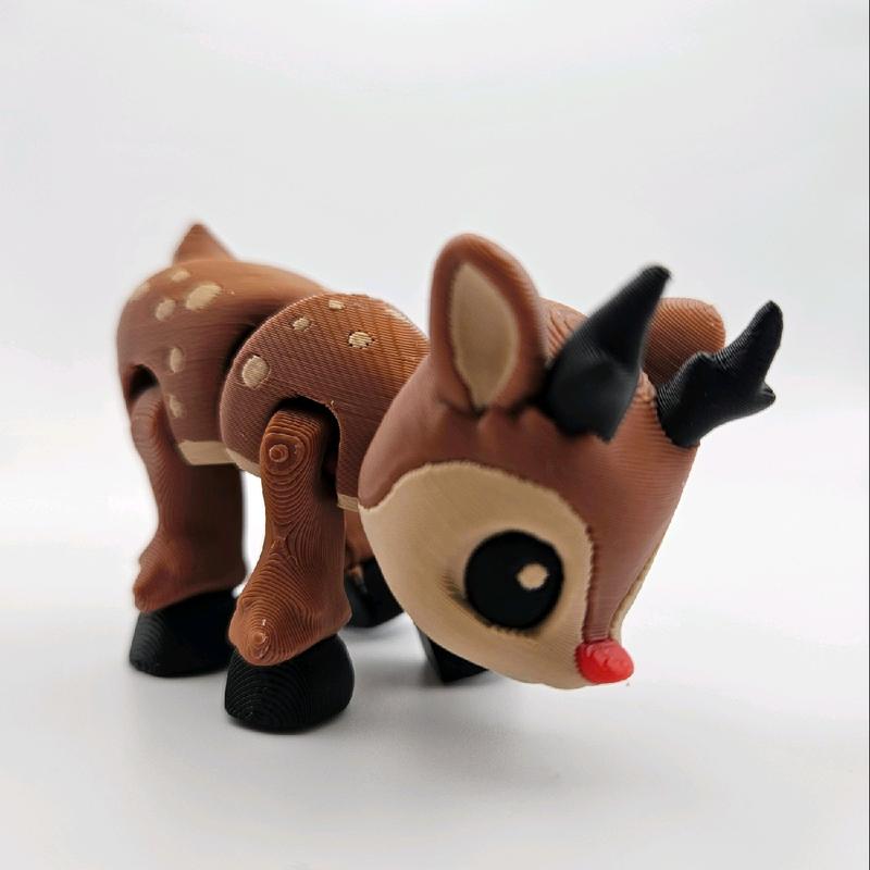 Reindeer 3D Printed Articulating Flexi Fidget