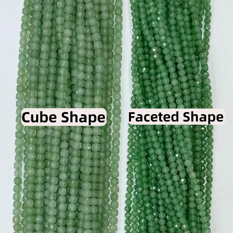 Natural Green Aventurine Gemstone Cube Faceted Beads Tiny Loose Beads Square Faceted Beads For DIY Jewelry Making Desig Handmade Crafts Bracelet, Necklace, Earrings AAAA Quality 15.5 Inches Long, Semi Precious Stone, Spacer beads