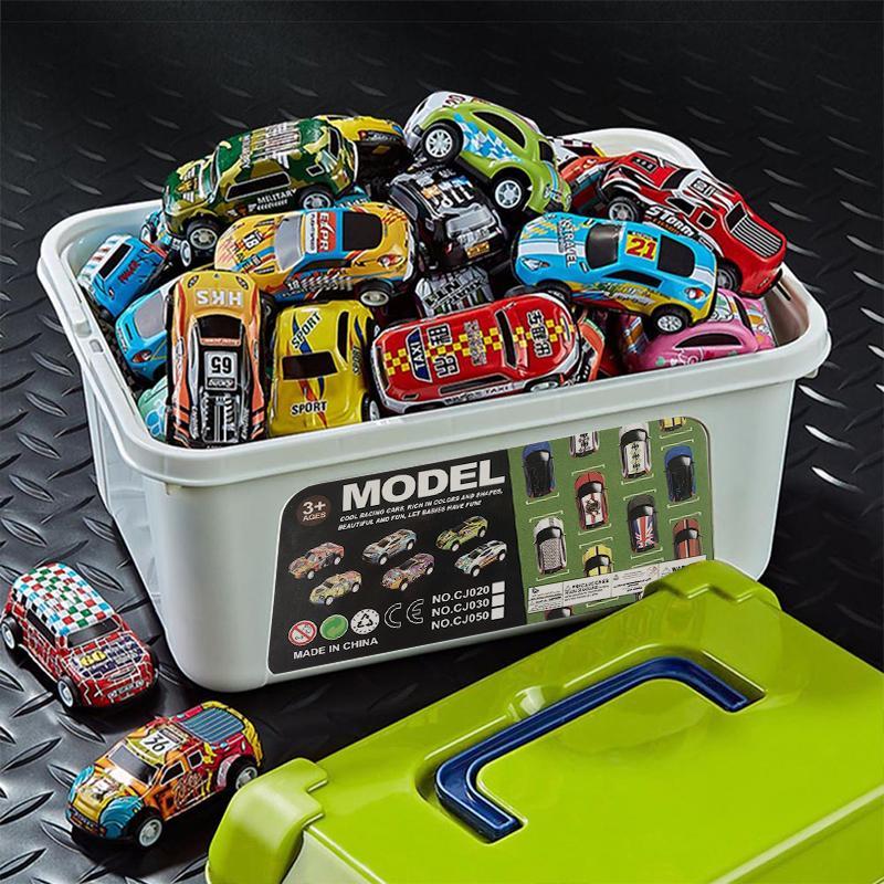 Random Car Toy with Storage Box, 20 30 50pcs Pull Back Car Toy, Classic Car Model Toy, Mini Toy Race Cars, Birthday Gifts