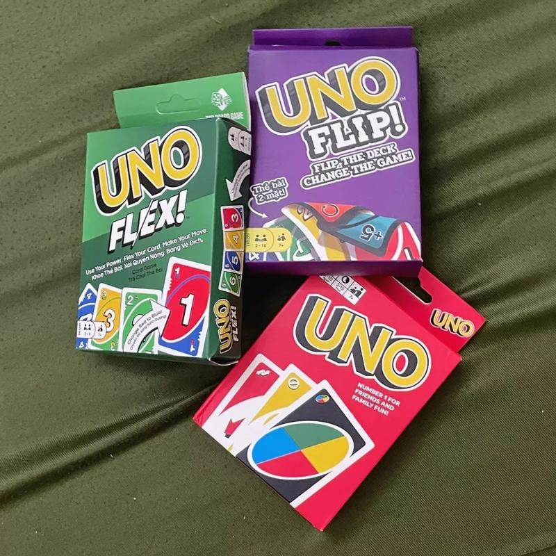 COMBO of 3 UNO FLIP, UNO, and UNO Flex - 330 UNO cards for a fun board game experience with family and friends