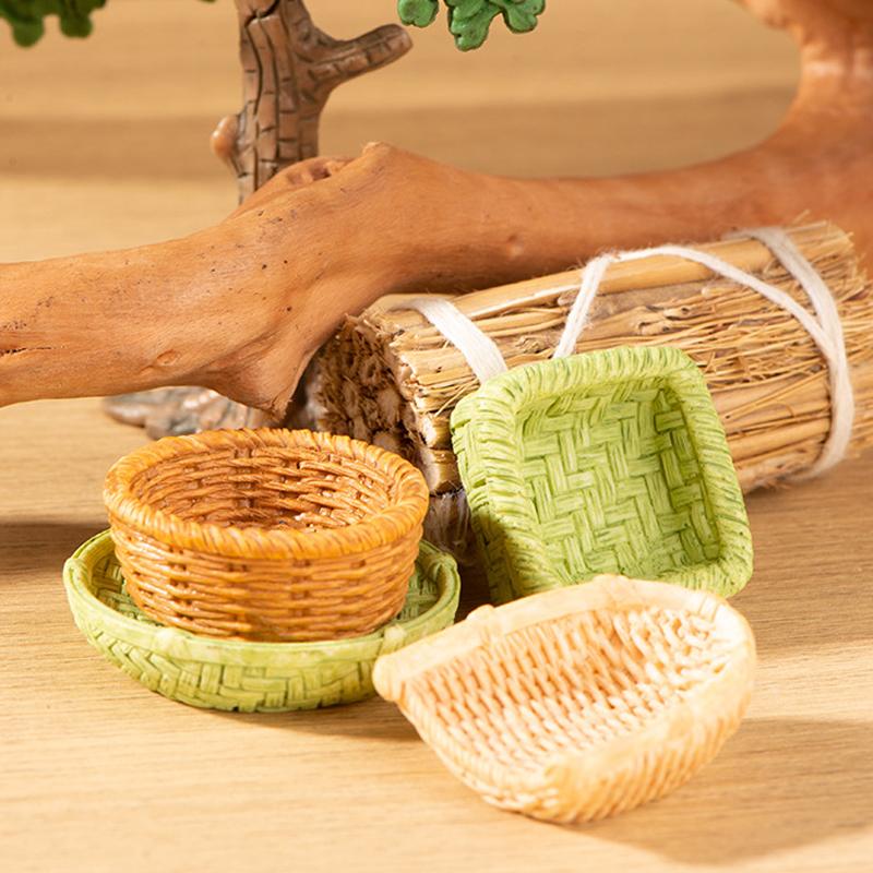 1 12 Dollhouse Simulation Bamboo Basket Chair Dustpan Dollhouse Miniature Furniture Decoration Dolls House Accessories