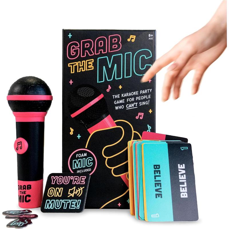 [FLASH HOLIDAY SALE] Lucky Egg Exciting Grab The Mic - The Family Karaoke 2-10 Players - Board Game for Bad Singers - 250 Lyric Cards for Fun Hilarious Games Night