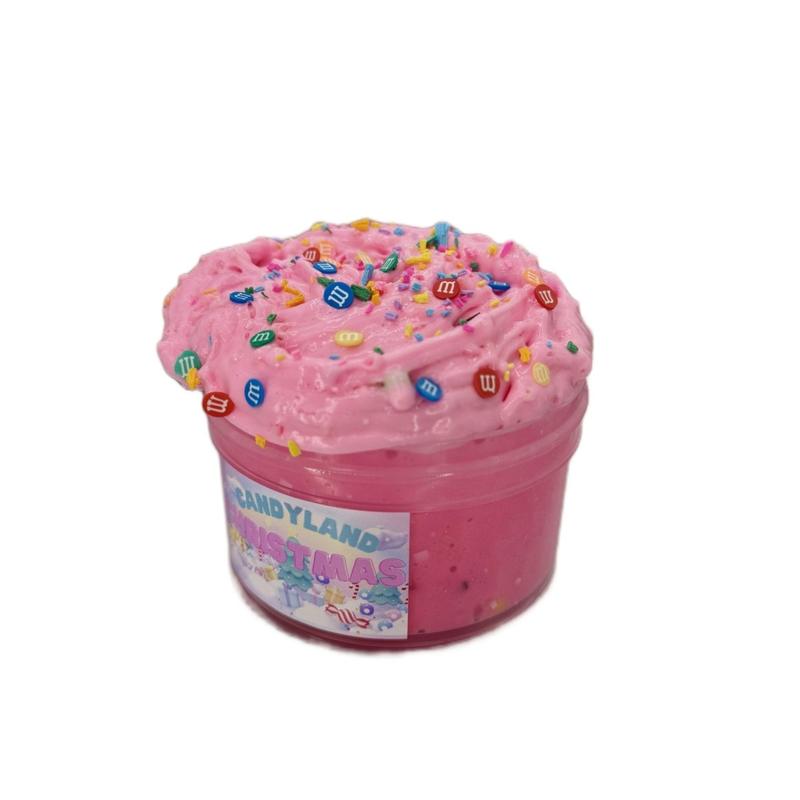 Pink Candy land Christmas Bingsu Crunchy slime