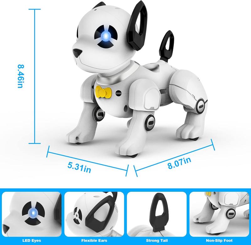 Remote Control Robot Dog Toy, RC Dog Programmable Smart Interactive Robotic Pets, RC Stunt Robot Toys Dog Imitates Animals Music Dancing Handstand Push-up Follow Functions for Boys Girls Toy