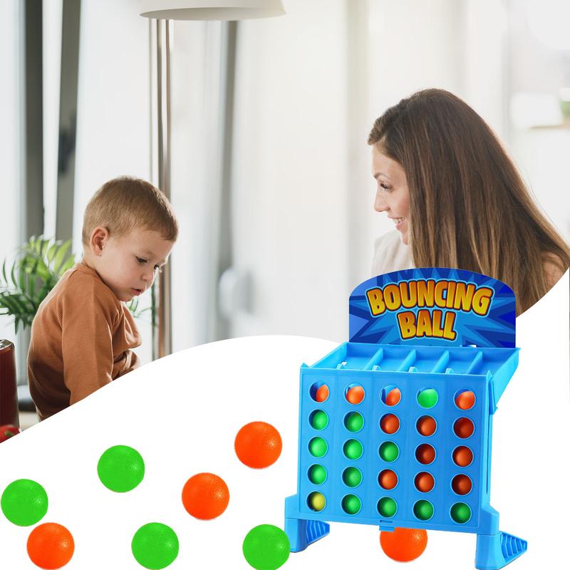 Connect 4, Connect 4 Game, Bounce Off Party Game Jumping Ball Tabletop Game, 4 In A Row Parent-Child Interaction Board Game Educational Toy For Family Travel Outdoor