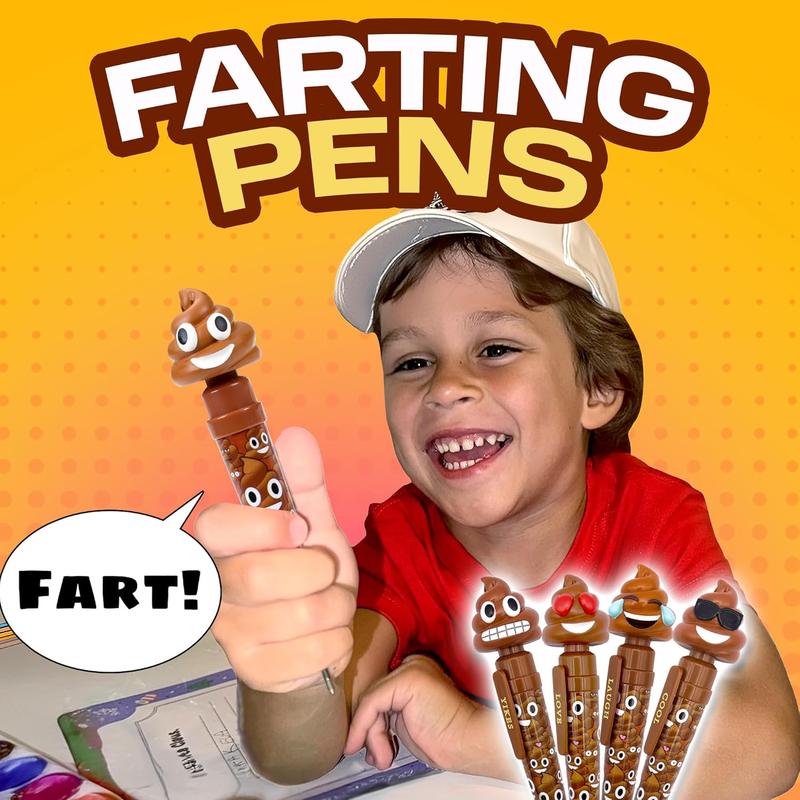 Farting Poop Pen - 7 Funny Sounds, Funny Gifts, Halloween Games, Farting Pen Gag Gifts Funny for Kids, Poop Gifts for Kids Funny, Poop Pen that Farts for Trick or Treating