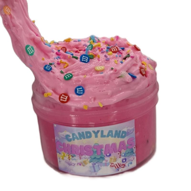 Pink Candy land Christmas Bingsu Crunchy slime