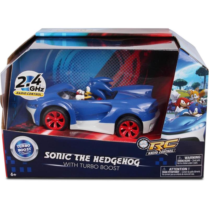 NKOK Team Sonic Racing 2.4GHz Radio Control Toy Car with Turbo Boost - Sonic The Hedgehog 601, Features Working Lights, Adjustable Front Wheel Alignment, Super Fun and Easy, Ages 6 and up