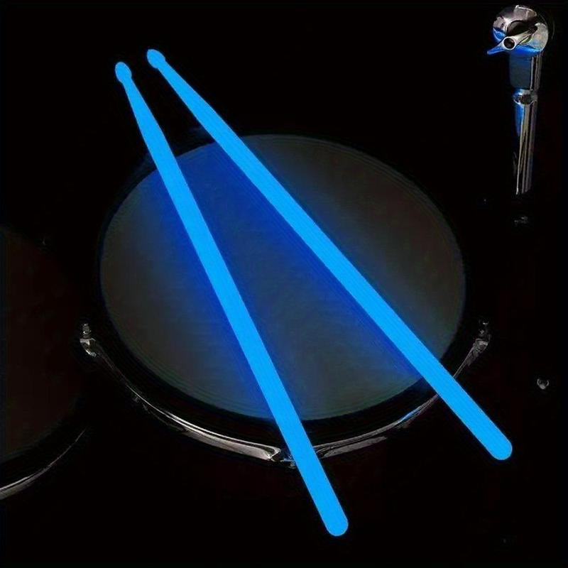 Luminous Drum Sticks, 1 Pair Classic Water Drop Tip Nylon Glowing Drum Sticks, Ideal Accessories for Beginners Stage Performers