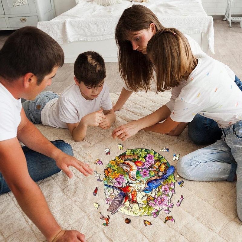 Birds And Butterflies Wooden Jigsaw Puzzle