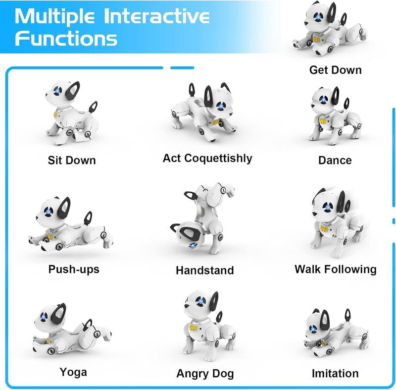 Remote Control Robot Dog Toy, RC Dog Programmable Smart Interactive Robotic Pets, RC Stunt Robot Toys Dog Imitates Animals Music Dancing Handstand Push-up Follow Functions for Boys Girls Toy