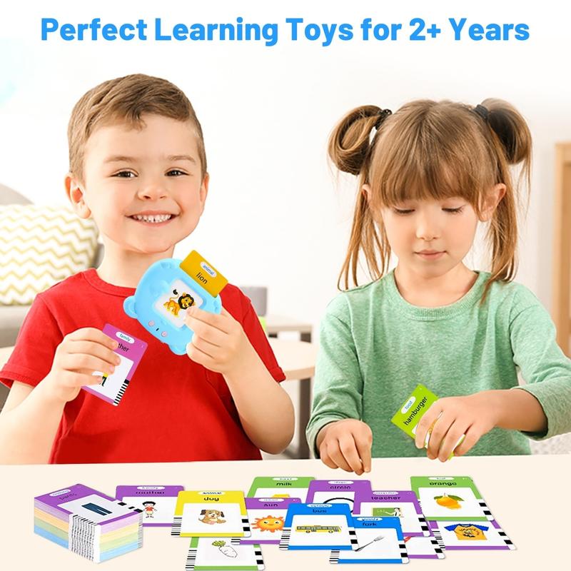 224 510 Words Alphabet Bilingual TalkingFlash Cards for 3-8 Years Toddlers, Pocket Speech Buddy Therapy AutismToyS, Educational Learning InteractiveToy for Boys Girls Kids Gifts Blue