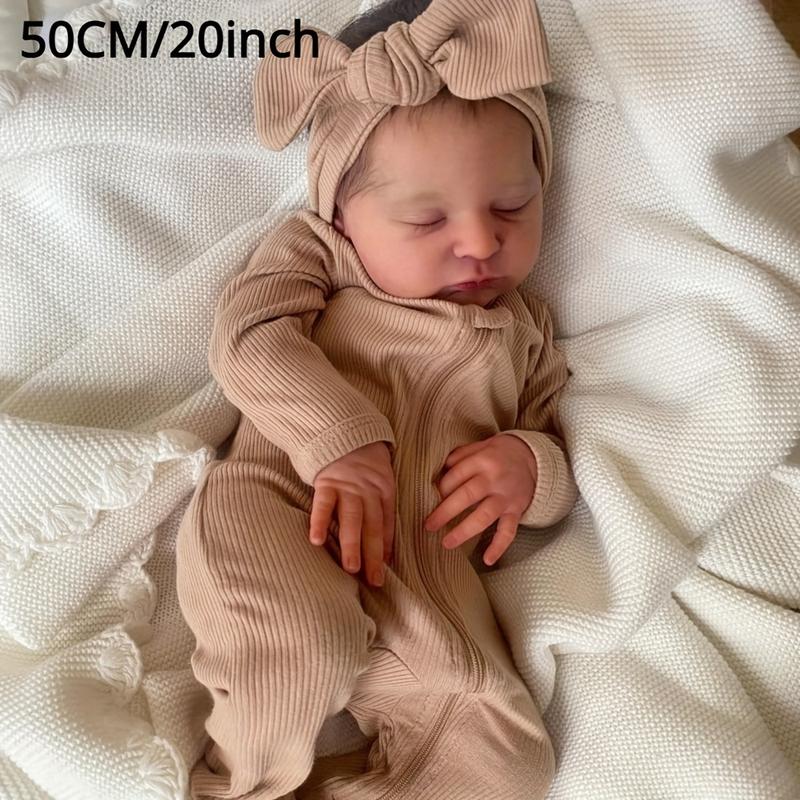 50cm 20inch 3D high color cotton body reborn doll sleeping with eyes closed，firstsellers