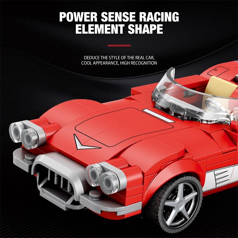 Reobrix C1 Classic Vintage Sport Car Building Set, Super Race Vehicles Building Toy Birthday for Kid Aged 6+. (311PCS)