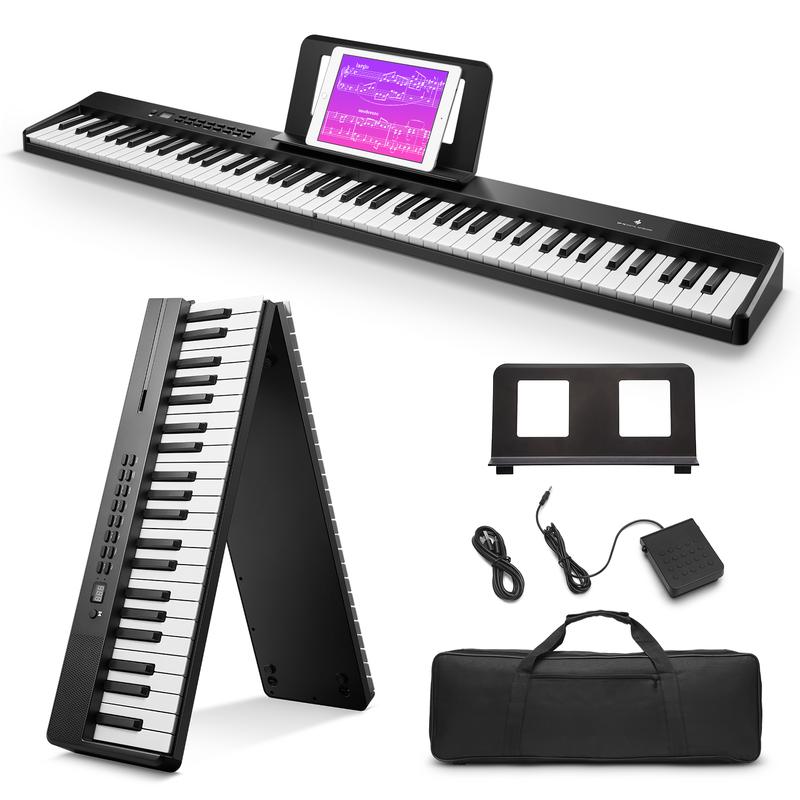 Donner DP-10 Foldable Digital Piano for Beginner, 88 Key Full Size Keyboard, Bundle with Pedal, Piano Bag