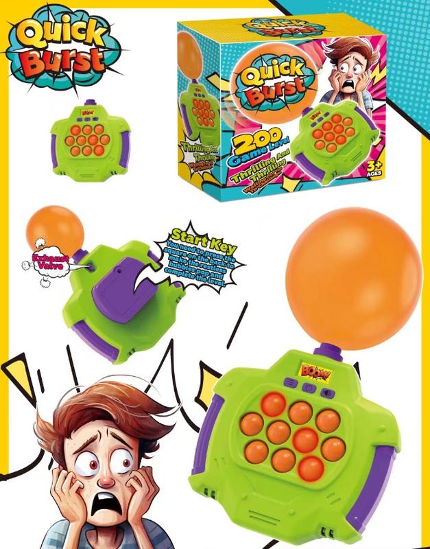 Boom of Balloons Pop Games, 2024 Upgraded Pop Fidget Push Game, Pop it Game Blowing Balloons Surprise Excitement Fast Push Game, Handheld Bubble Game for Kids, Great for Teen Party Games for Groups, Family Interactive Game popits