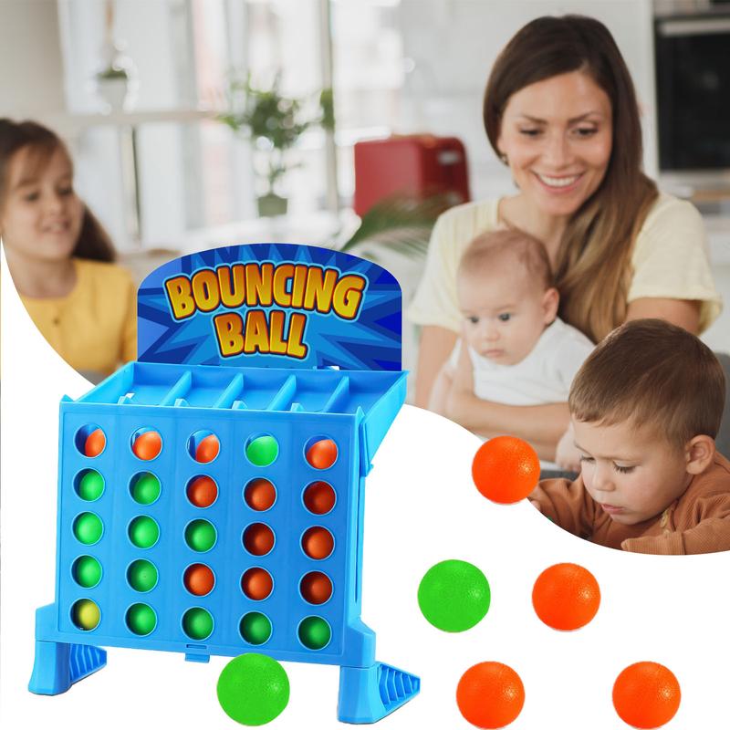 Connect 4, Connect 4 Game, Bounce Off Party Game Jumping Ball Tabletop Game, 4 In A Row Parent-Child Interaction Board Game Educational Toy For Family Travel Outdoor