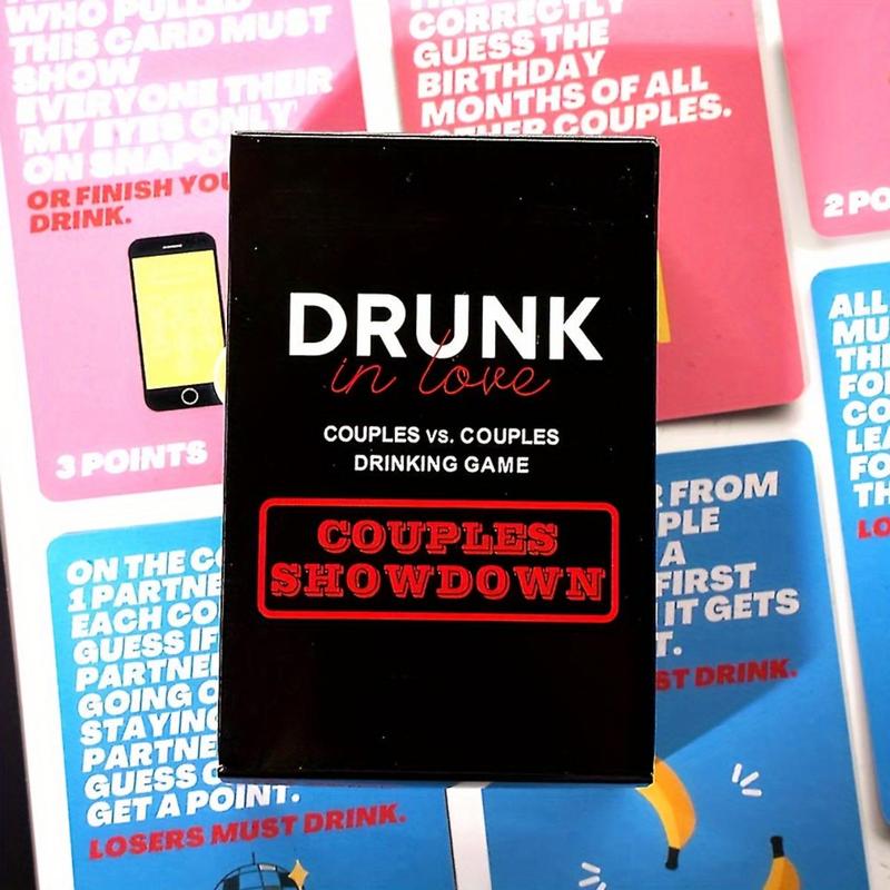 Drunk in Love Couples Drinking Game Card, 1 Set Entertaining Fun Games for Adults, Creative Small Gift, Holiday Party Fun Game Box and Gift