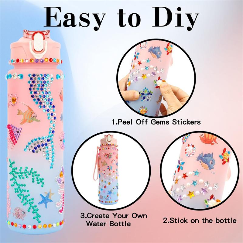 Gifts for Girls, Decorate Your Own Water Bottle Kits for Girls, Birthday Gifts for Girls, Mermaid Water Bottle for Girls, Fun Arts and Crafts Gifts Toys for Girls Christmas