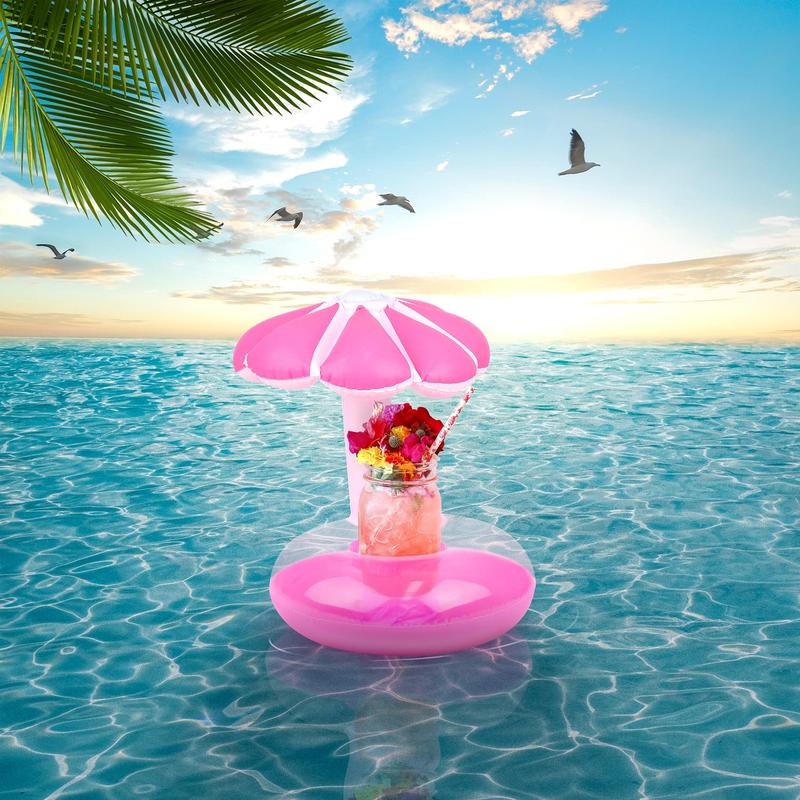 9 Pcs Cute 11.5 Inch Girl Doll Float Swimming Pool Floaties Party Ring Inflatable Drink Holder for 11.5