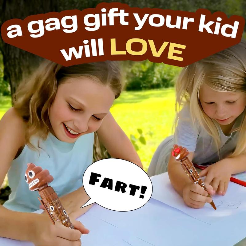 Farting Poop Pen - 7 Funny Sounds, Funny Gifts, Halloween Games, Farting Pen Gag Gifts Funny for Kids, Poop Gifts for Kids Funny, Poop Pen that Farts for Trick or Treating