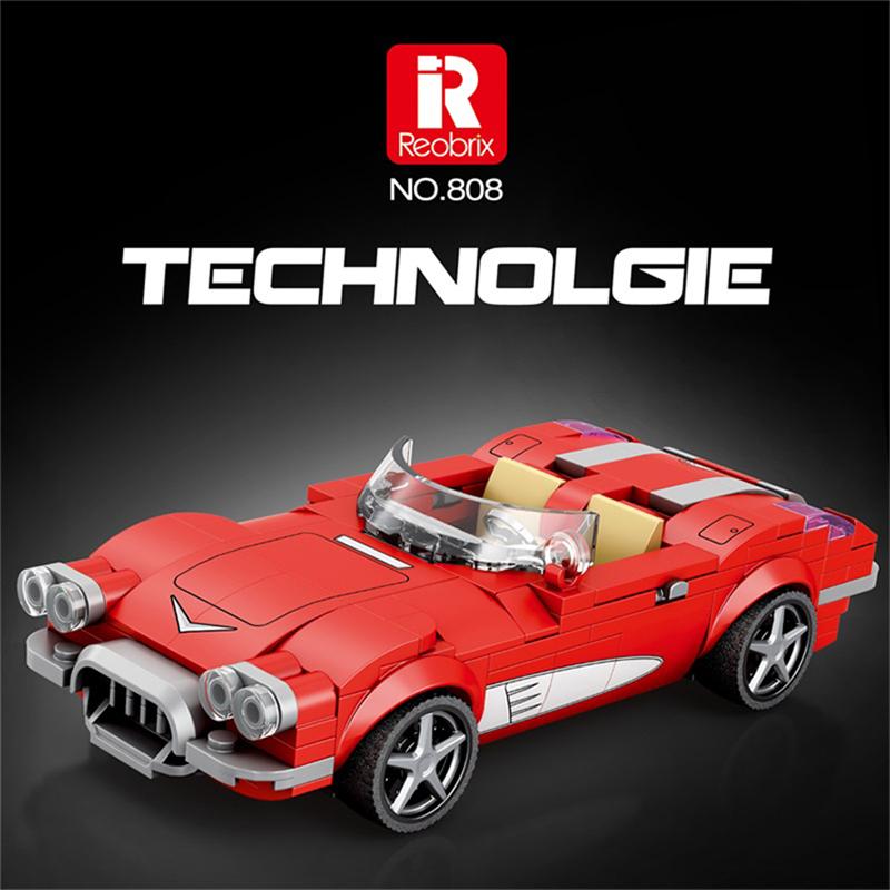 Reobrix C1 Classic Vintage Sport Car Building Set, Super Race Vehicles Building Toy Birthday for Kid Aged 6+. (311PCS)