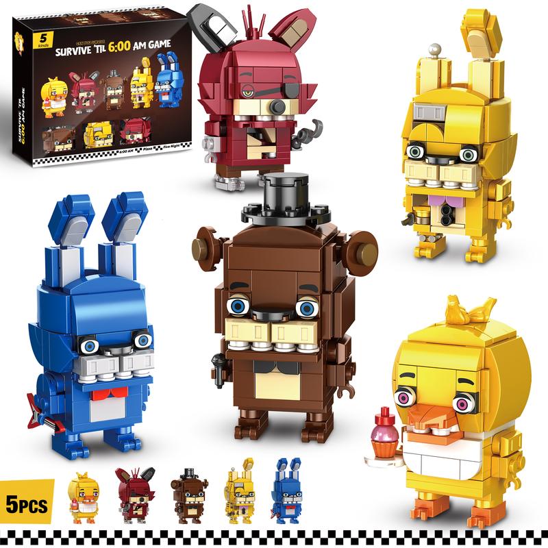 66038,Halloween Five Nights Security Vulnerability Building Block Set,5 in 1 Brick Character Freddy Action Dolls, Five Nights Game Toy,Collecting Building and Gifting Model for Game Fans,For aged 12 and above,Stress relief toy,988 Pieces block toy