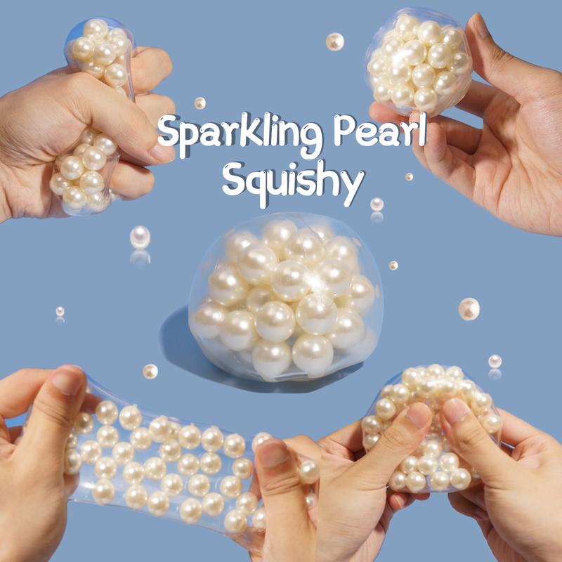 Sparkling Pearl Squishy Ball, White Noise Maker, ASMR toy, good for ADHD, Gift selection, new style squishy toy.