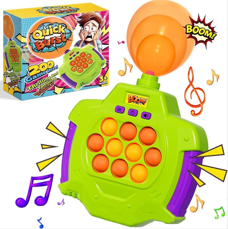 Boom of Balloons Pop Games, 2024 Upgraded Pop Fidget Push Game, Pop it Game Blowing Balloons Surprise Excitement Fast Push Game, Handheld Bubble Game for Kids, Great for Teen Party Games for Groups, Family Interactive Game popits