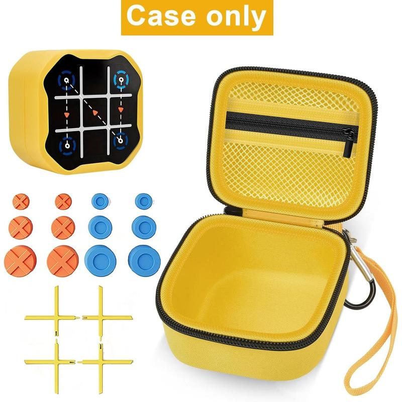 Tic Tac Toe Bolt Game 3-in-1 Handheld Puzzle Game Console, Fidget Toys Board Games Storage Organizer Holder Box for Kids and Adults (Bag Only)