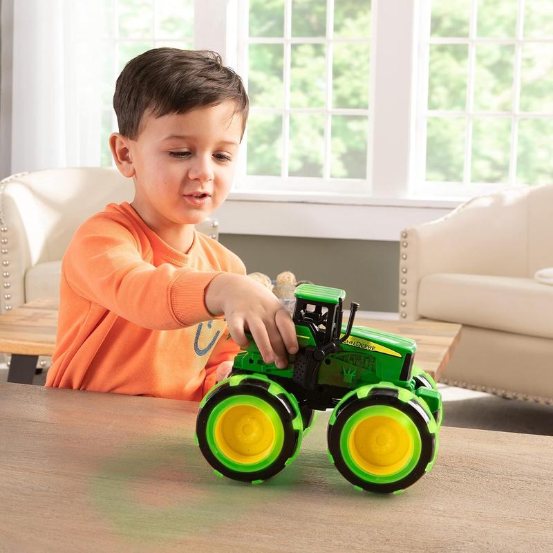 John Deere Tractor - Monster Treads Lightning Wheels - Motion Activated Light Up Monster Truck Toy - John Deere Toys - Frustration Free Packaging - Kids Outdoor Toys Ages 3 Years and Up