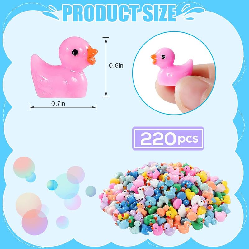 Mini Ducks 220 Pack Tiny Duck Figurines Bulk for Dollhouse Decor Accessories