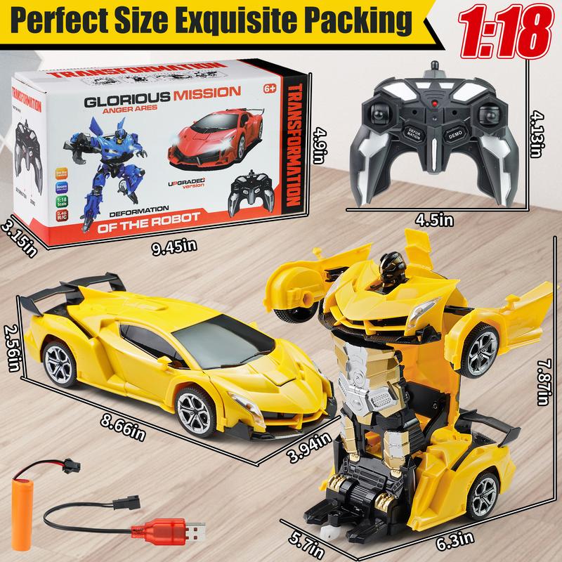 Transforming Robot Car, 1:18 Remote Control Super Car with One-Button Deformation & 360° Drifting – Perfect Gift for Boys & Girls