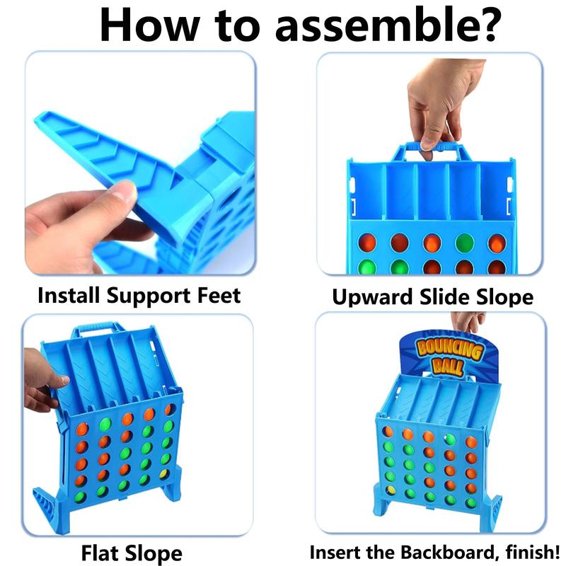 Bounce Balls Shots Game, Connect 4 Game, 4 In a Row Ball Bounce Game, Bounce Off Party Game Jumping Ball Tabletop Game,Connect Four Jumping Ball Game, Parent-Child Interaction Board Game Educational Toy, Halloween Gifts