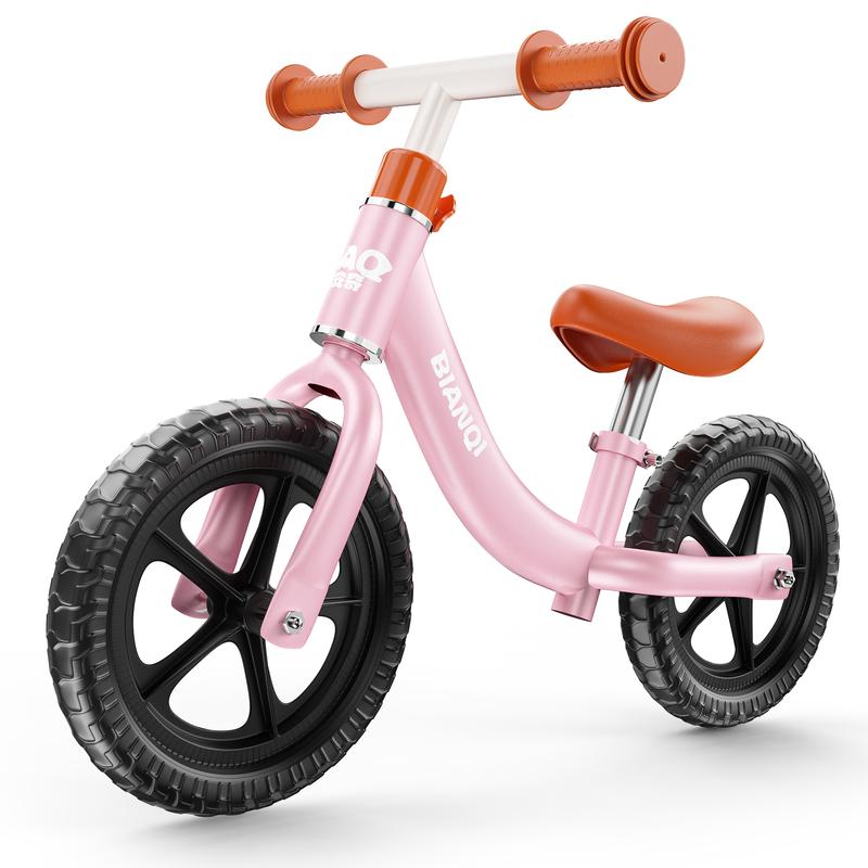 Balanced Bike No Pedal Balance Bicycle Includes Built-In Footrest, Handlebar Grips & Flat-Free Tires