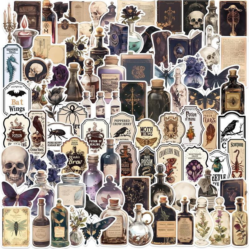 100 count Potion Labels Stickers Vintage Apothecary Stickers Dark Academia Stickers Labels Poison Stickers Witchy Scrapbooking Supplies