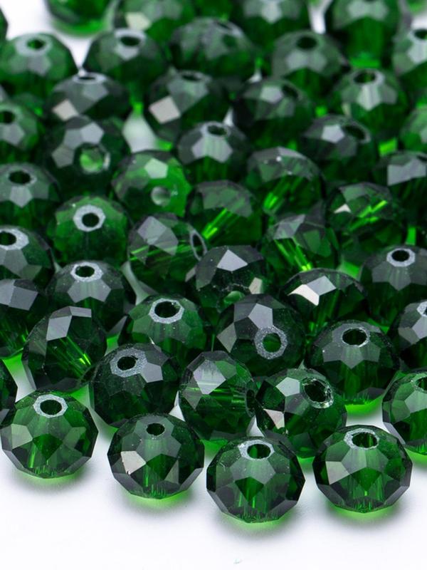 Artificial Crystal Beads, Mixed Size Green Glass Beads, DIY Decorative Beads for Jewelry Making, Fashion Accessories for Bracelet & Necklace