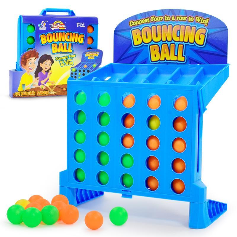 Mini Bouncing Ball Game, Fun Linking 4 Shots Game, Interactive Party Tabletop Game, Educational Creative Toy for for Family Travel Outdoor