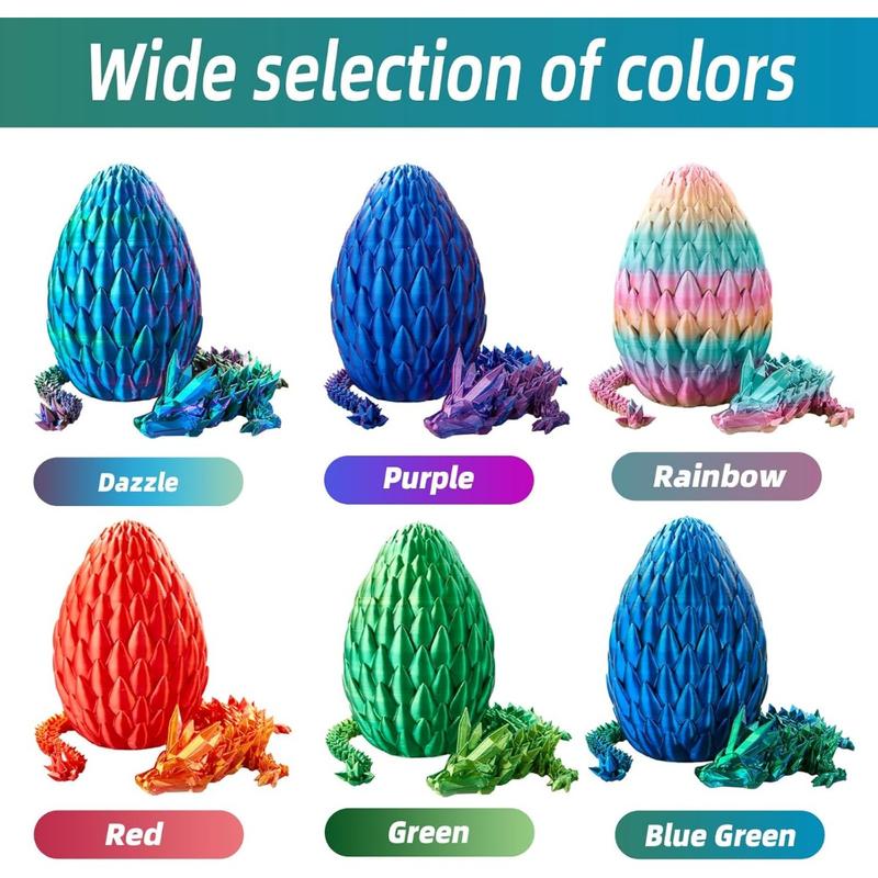 2024 new fashion play cool gorgeous dragon egg 15-inch crystal dragon, surprise egg, Hinge dragon, 3D printed dragon egg, executive home office decoration toys, children's gift toys