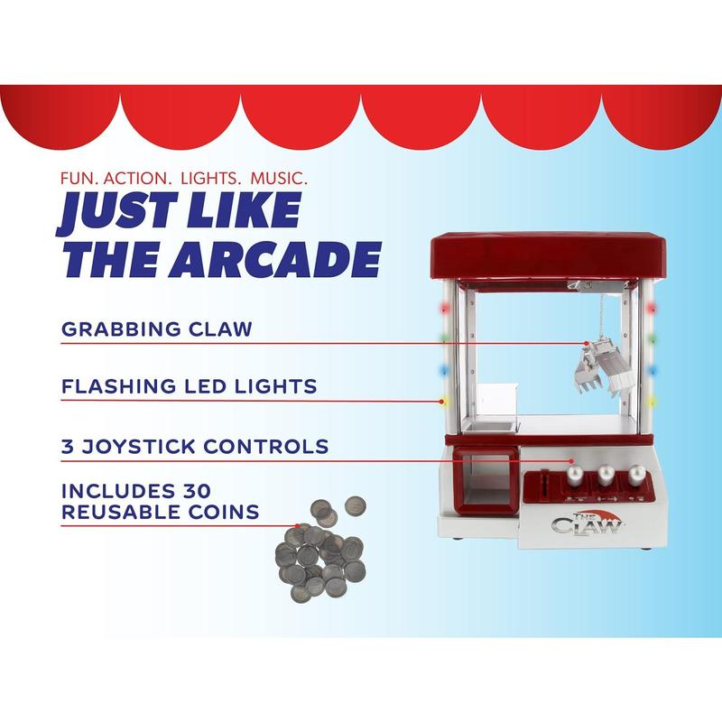 Etna Electronic Arcade Claw Machine - Toy Grabber Machine with Flashing LED Lights and Sound