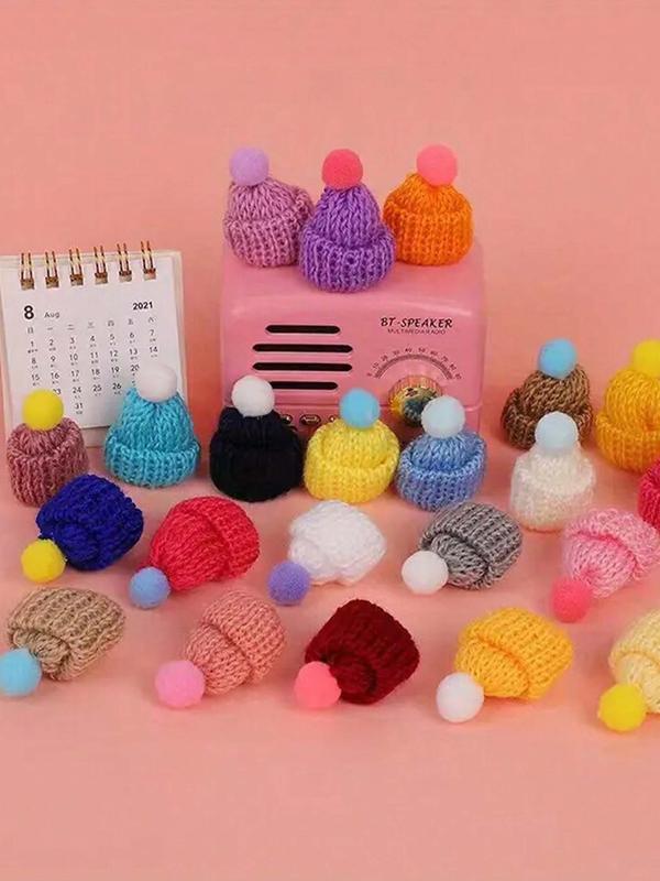 Random Color Knit Hat & Finger Cap, 5 10 20pcs Cute Knit Hat & Finger Cap, Diy Jewelry Accessories for DIY Jewelry Making