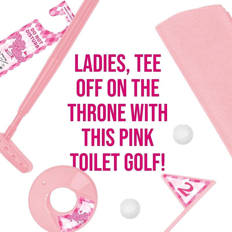 Fairly Odd Brands Potty Putter Toilet Time Golf Game | Practice Your Putting | Pink