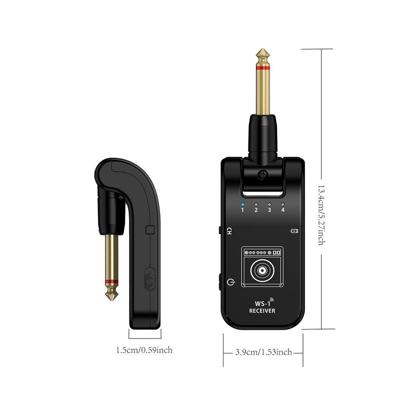 2.4G Wireless Guitar Transmitter Receiver, Wireless Audio Transmission Device, Musical Instrument Accessories for Guitar, Bass, Trumpet, Stocking Fillers Gift