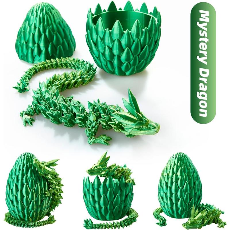 2024 new fashion play cool gorgeous dragon egg 15-inch crystal dragon, surprise egg, Hinge dragon, 3D printed dragon egg, executive home office decoration toys, children's gift toys