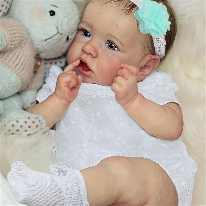 18 Inch Cute Reborn Doll, Soft Lifelike Newborn Doll, Realistic Teenager Doll, Lovely Doll for Kids, Birthday Gift, Holiday Gift