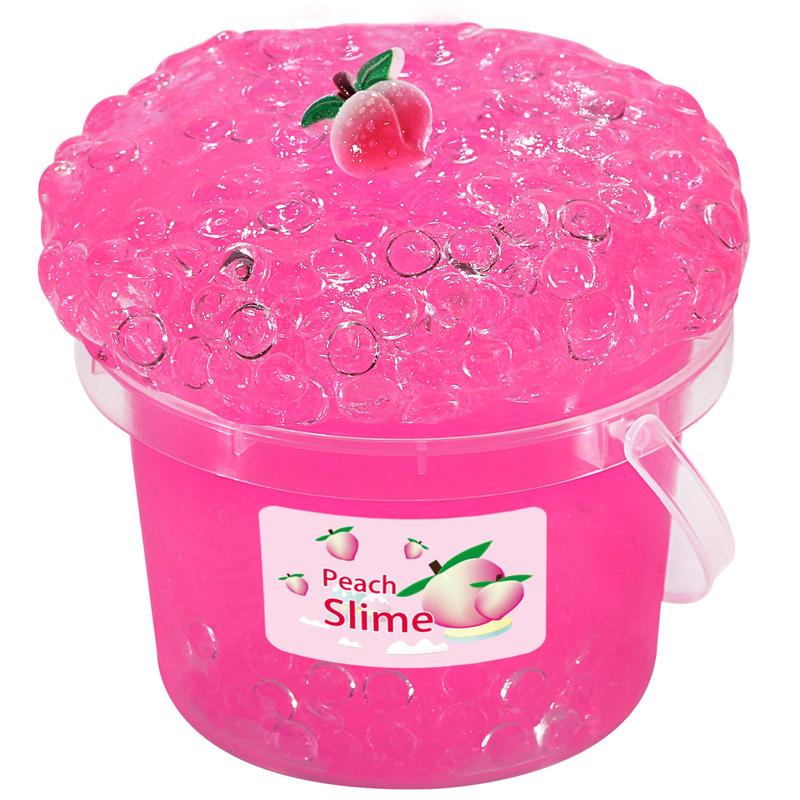 Premade Crystal Rose Pink Jelly Cube Glimmer Crunchy Slime, Includes 4 Sets of Slime Add-ins, Party Favors for Kids, Sensory and Tactile Stimulation, Stress Relief, for Girls & Boys